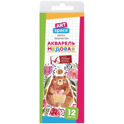 Акварель ArtSpace, медовая, 12 цветов, 247180 (3054)