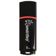 Флеш-диск 8 GB, SMARTBUY Crown, USB 2.0, черный, 512175
