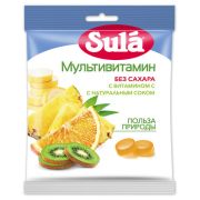 Карамель леденцовая SULA (Зула) «Мультивитамин», без сахара с витамином С, 60 г, 621810