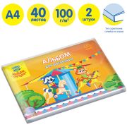 Альбом для рисования 40л., А4, на склейке Мульти-Пульти «Приключения Енота», с раскраской (5081)