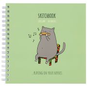 Скетчбук 60л., 150*150 MESHU «Harmonicat», на гребне, выб. лак, soft-touch, 120г/м2 (8662)
