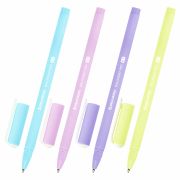 Ручка шариковая BRAUBERG SOFT TOUCH STICK «PASTEL» СИНЯЯ, ассорти, узел 0,7 мм, 143698