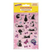 Наклейки зефирные «Кошки», многоразовые, с блестками, 10*15 см, ЮНЛАНДИЯ, 661825