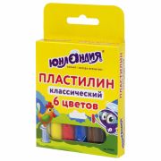 Пластилин классический ЮНЛАНДИЯ «ЮНЛАНДИК-СКУЛЬПТОР», 6 цветов, 120 г, 105028