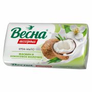 Мыло-крем 90 г ВЕСНА АССОРТИ «Жасмин и кокосовое молочко», нежная пена, 608739