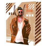 Пакет подарочный 11*14*6,5см ArtSpace «Real man», крафт, 340217 (0541)