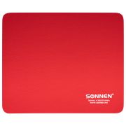 Коврик для мыши SONNEN «RED», резина + ткань, 220х180х3 мм, 513306