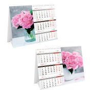 Календарь-домик настольный, OfficeSpace «Mono Premium. Delicate bouquet», 2024г. (4441)