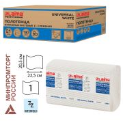 Полотенца бумажные (д/д H2) 190 л., LAIMA  UNIVERSAL WHITE, 21 пачка, Z-сложения, 112517