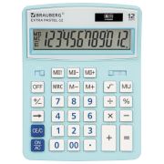 Калькулятор настольный BRAUBERG EXTRA PASTEL-12-LB (206x155 мм), 12 разрядов, ГОЛУБОЙ, 250486