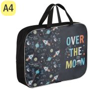 Папка с ручками А4 ArtSpace «Over the moon», полиэстер, на молнии, 70мм