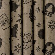 Бумага упаковочная новогодняя «Kraft Collection», 70x100 см, ассорти, ЗОЛОТАЯ СКАЗКА, 591585