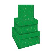 Набор квадратных коробок 3в1, MESHU «Christmas trees», (19,5*19,5*11-15,5*15,5*9см) (7649)
