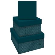 Набор квадратных коробок 3в1, MESHU «Emerald style. Base», (19,5*19,5*11-15,5*15,5*9см) (5959)