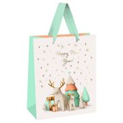 Пакет подарочный 26*32*12см MESHU «Happy New Year», отд. фольгой, матовая ламинация (9938)
