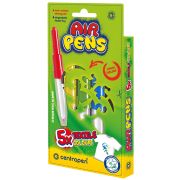 Фломастеры воздушные Centropen «AirPens Textile», 05цв.+1 трафарет, 335994 (5127)