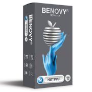 Перчатки нитриловые смотровые 100 пар, размер M, BENOVY Nitrile Chlorinated, (0961)
