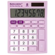 Калькулятор настольный BRAUBERG ULTRA PASTEL-08-PR, 154x115 мм, 8 разрядов, СИРЕНЕВЫЙ, 250516