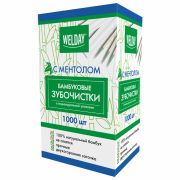 Зубочистки с ментолом бамбуковые 1000 шт., БЕЛЫЙ АИСТ, 607569 (7700)