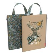 ПАПКА НА МОЛНИИ, А4, ERICHKRAUSE NATURAL LIFE, ТЕКСТИЛЬ, ВЕРТ. С РУЧКОЙ, ЗЕЛЕНЫЙ (9504)