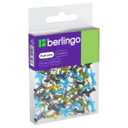 Кнопки силовые Berlingo, 50шт., цветные, ПВХ упак., европодвес, голубой+золотой (1957)