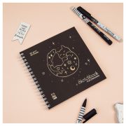 Скетчбук 60л., 150*150 MESHU «Black Cat», на гребне, отд. фольгой, soft-touch, 120г/м2(0374)