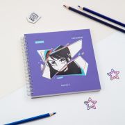 Скетчбук 60л., 150*150 MESHU «Kawaii», на гребне, выб. лак, soft-touch, 120г/м2(8693)