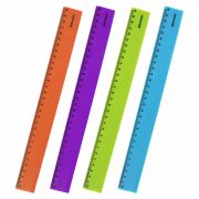 Линейка пластиковая 30 см BRAUBERG «NEON», непрозрачная, (6148) 210751