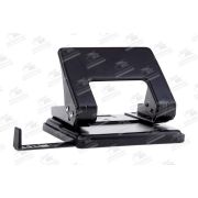 Дырокол OfficeSpace 20л., металлический, черный, с линейкой. (8657)