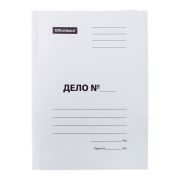 Скоросшиватель OfficeSpace «Дело», картон немелованный, 400г/м2, белый, пробитый, до 200л. (4446)
