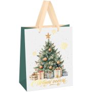 Пакет подарочный 18*23*10см MESHU «Christmas mood», фольга, (6699)