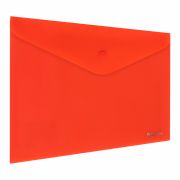 Папка-конверт с кнопкой BRAUBERG SUPER, А4, матовая непрозрачная красная, ПРОЧНАЯ 0,2мм, 272878