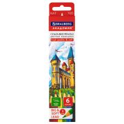 Карандаши цветные мягкие BRAUBERG АКАДЕМИЯ 6 цветов, шестигранные, натуральное дерево, 181863