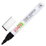 Маркер-краска лаковый (paint marker) 2-4 мм ЧЕРНЫЙ, НИТРО-ОСНОВА, STAFF PROFIT, 152578