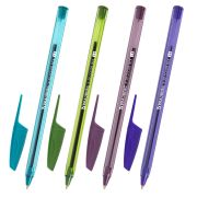 Ручка шариковая BRAUBERG X-30 COLOR MIX, СИНЯЯ, мягкое письмо, узел 1мм, линия 0,5мм, 144335