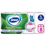 Бумага туалетная 3 сл./ 8 шт. ZEWA Natural Comfort   (8х18 м)