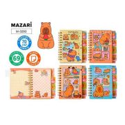 Блокнот  11,6*7,8см  69л. MAZARI «Капибара» M-3293 комбин.внутр.блок,спираль,разделители,(9516)
