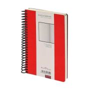 Ежедневник н/д А5 128л. BV кож.зам.спираль «Agenda» 3-746/04 красн.,беж.бумага