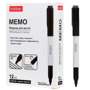 Маркер д/доски ХАТ «Memo» чёрный,2мм,со стирателем (3892)