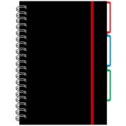 Тетрадь А4- 120л клетка на спирали пластиковая обложка «Favorite Black. No 4» на резинке, с разделителями