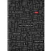 Тетрадь А4 120л клетка на спирали твердая обложка «Word matrix» 4 цв. разделителя, многоуровневая перфорация (088355) 32181 Хатбер