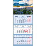 Календарь кварт. 2026г. ATTOMEX «Первоцвет в горах» 2133556 3-х бл.,3гр.,с бегун. (1320)