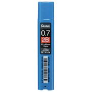 Грифели запасные 0,7 мм, 2B, PENTEL (Япония), КОМПЛЕКТ 12 штук, 