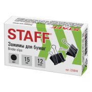 Зажим для бумаги STAFF «EVERYDAY», 15 мм, на 45 листов, черный