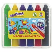 Масляная пастель ЮНЛАНДИЯ «КОЛИБРИ», НАБОР 6 цветов, яркие цвета, пластиковый корпус, 227298