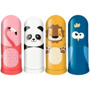 Точилка пластиковая с ластиком Faber-Castell «Faces» 1 отверстие, контейнер, ассорти, 583513