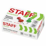 Силовые кнопки-гвоздики цветные STAFF 50 штук, 224770