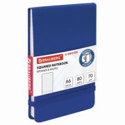 Блокнот в клетку с резинкой А6, 80 л., балакрон синий «BRAUBERG X-Writer», 111051
