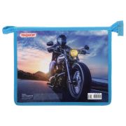 Папка для тетрадей ПИФАГОР А5, 1 отделение, пластик, молния сверху, «Motorcycle», 270136