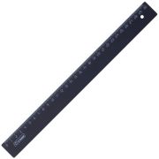 Линейка 30см СТАММ, пластиковая, непрозрачная, черная (0364)
